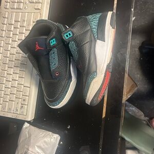 Kids Black and Teal Sneakers